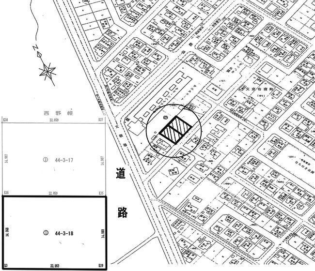 江別市文京台　住宅用土地（550万円）場所